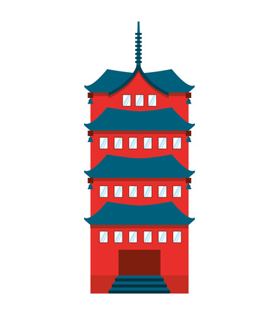 building temple japanese icon vector illustration designのイラスト素材