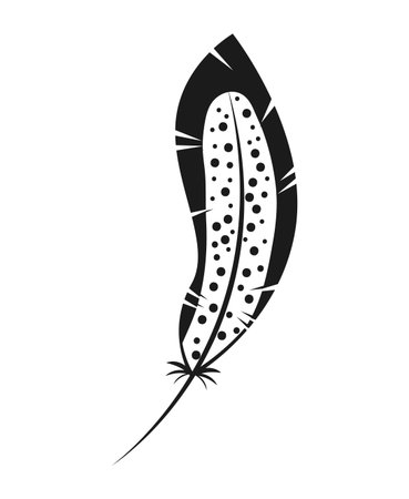 feather monochrome isolated icon vector illustration designのイラスト素材