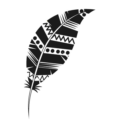 feather monochrome isolated icon vector illustration designのイラスト素材
