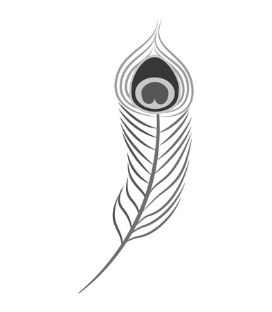 feather monochrome isolated icon vector illustration designのイラスト素材