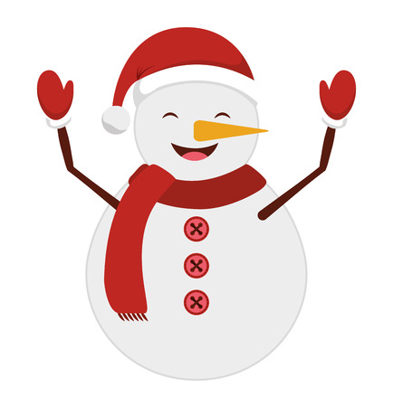 snowman christmas character isolated icon vector illustration designのイラスト素材