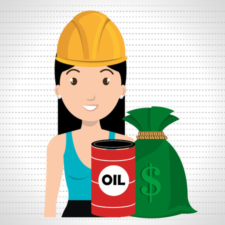 woman barrel oil money vector illustration graphicのイラスト素材