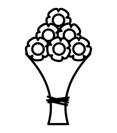 bouquet of flowers isolated icon vector illustration designのイラスト素材