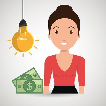 woman money idea vectorのイラスト素材