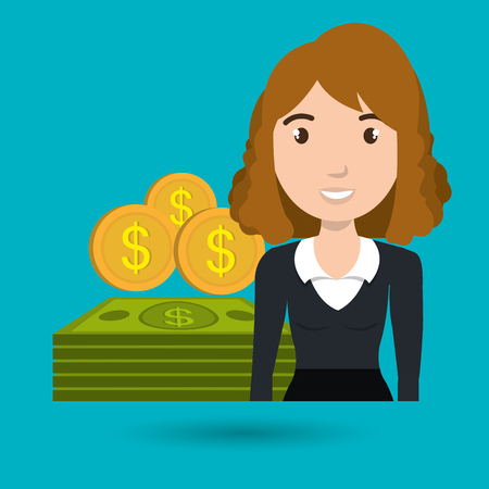 woman dollar money icon vector illustration graphicのイラスト素材