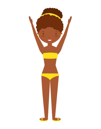 young woman with summer fashion vector illustration designのイラスト素材