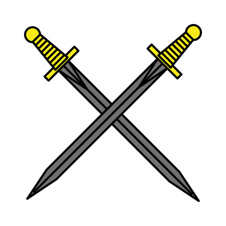 sword drawing tattoo style isolated icon vector illustration designのイラスト素材