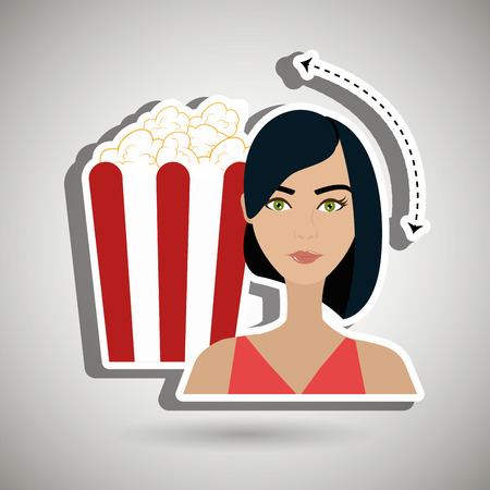 woman movie video theater vector illustration graphicのイラスト素材
