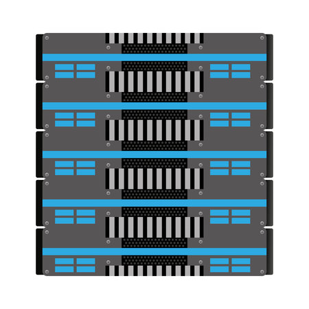 computer cpu server icon vector isolated graphicのイラスト素材