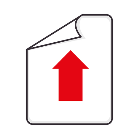 paper arrow upload format type file document interface vector illustrationのイラスト素材