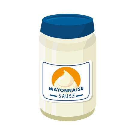 mayonnaise sauce appetizer product flavor mayo vector illustrationのイラスト素材