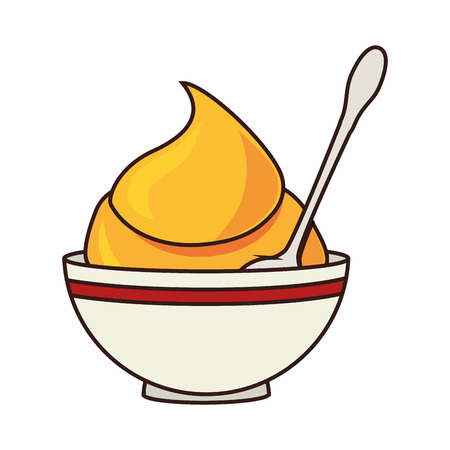 mustard sauce flavor food ingredient tasty product vector illustrationのイラスト素材