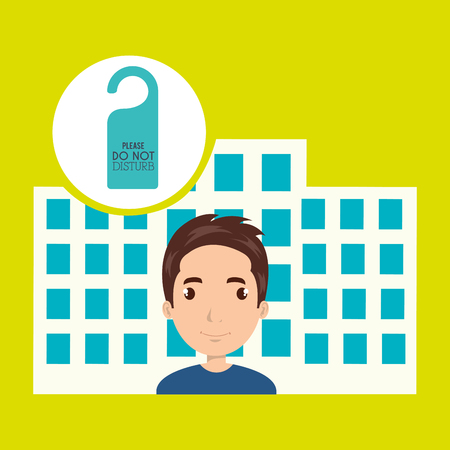 man hotel service building vector illustration graphicのイラスト素材