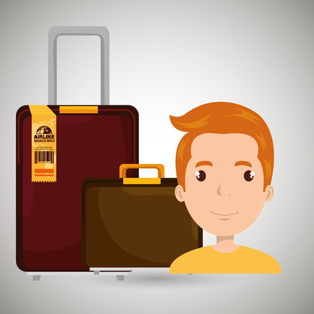 man bag compass travel vector illustration  designのイラスト素材