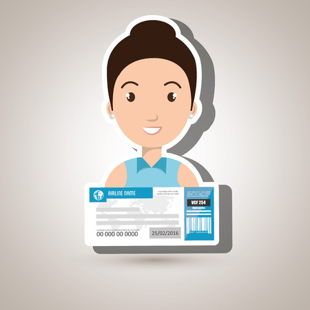 woman ticket travel icon vector illustration designのイラスト素材