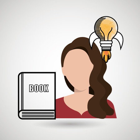 woman book idea icon vector illustration designのイラスト素材