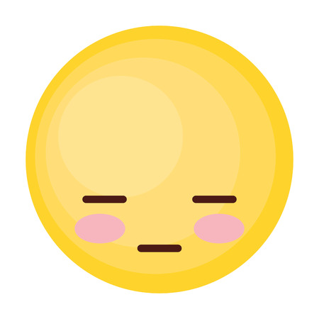 face emoticon cute circle icon vector illustration designのイラスト素材