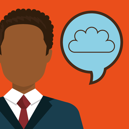 man idea bubble speak vector illustration designのイラスト素材
