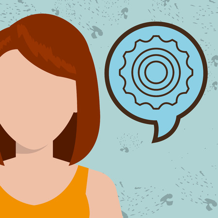 woman girl silhouette idea vector illustration designのイラスト素材