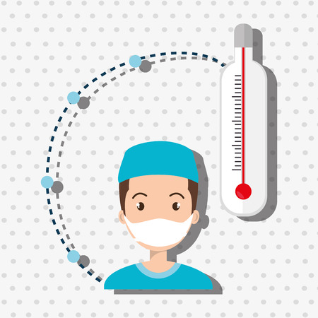 man medical staff thermometer vector illustration designのイラスト素材