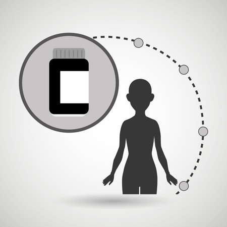 silhouette woman healthy medicine vector illustration iconのイラスト素材