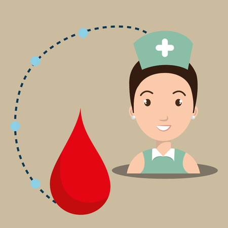 woman medical staff blood vector illustration designのイラスト素材