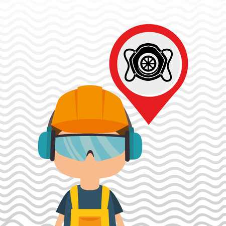 worker protection power plant vector illustration designのイラスト素材