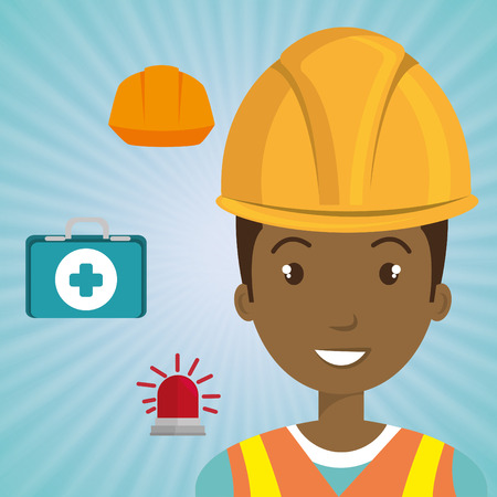 worker kit aid helmet icon vector illustration designのイラスト素材