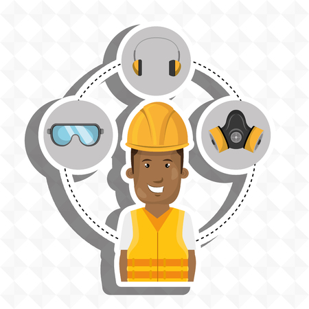 worker equipment protection tool vector illustration designのイラスト素材