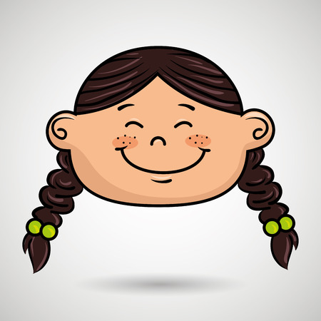 cartoon childhood face icon vector illustration designのイラスト素材