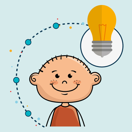 boy cartoon idea icon vector illustration designのイラスト素材