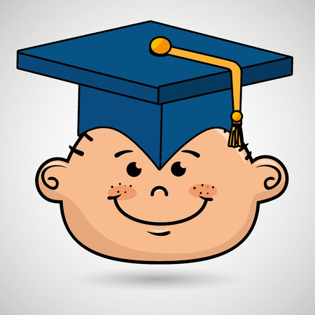 boy student graduation icon vector illustration designのイラスト素材