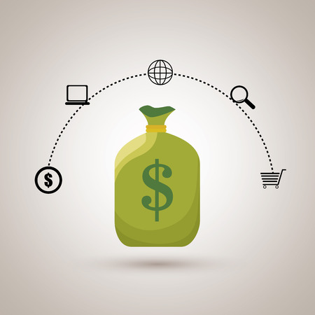 bag money dollar shop vector illustrationのイラスト素材
