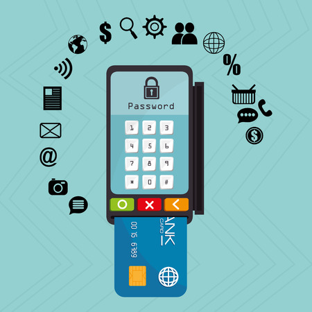 dataphone password money secureのイラスト素材