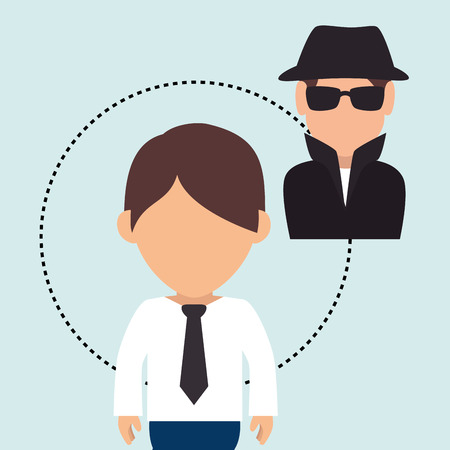 character secure protection vector illustrationのイラスト素材