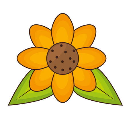 beautiful yellow flower plant floral natural  gardening spring vector illustrationのイラスト素材