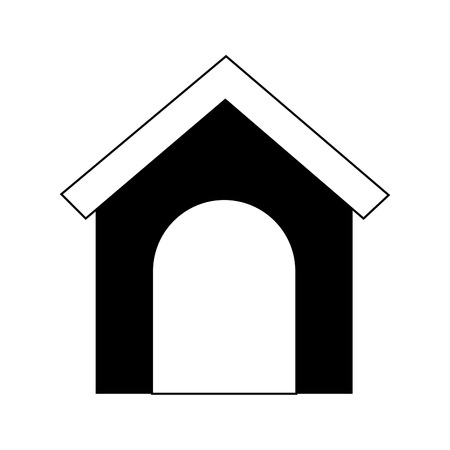 dog house silhouette home pet animal canine vector illustrationのイラスト素材