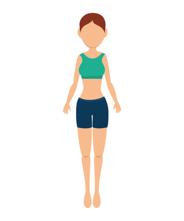 girl exercising training healthy fitness activity vector illustrationのイラスト素材