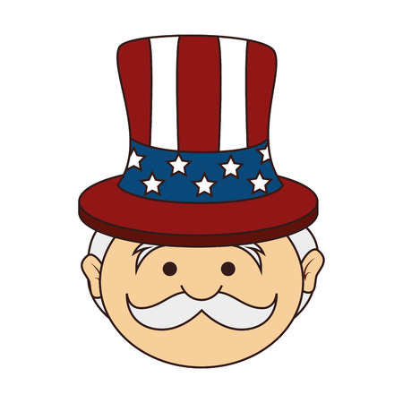 uncle sam icon of america usa man cartoon vector illustrationのイラスト素材