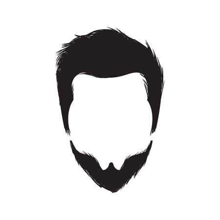 boy man face hipster fashion lifestyle silhouette vector illustrationのイラスト素材