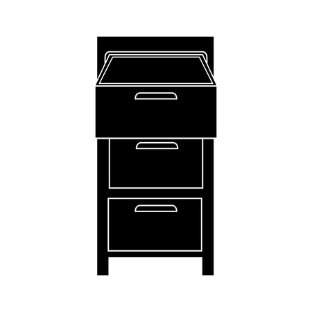 file cabinet office and desk furniture vector illustrationのイラスト素材