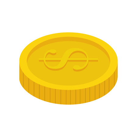 money coins in gold color with money sign vector illustrationのイラスト素材