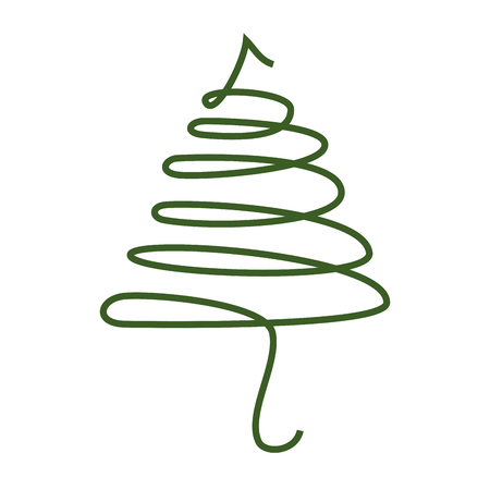 pine tall tree plant traditional christmas decorative symbol vector illustrationのイラスト素材