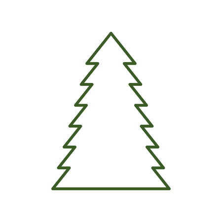 pine tall tree plant traditional christmas decorative symbol vector illustrationのイラスト素材