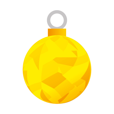 christmas season decoration yellow ball decoration vector illustrationのイラスト素材