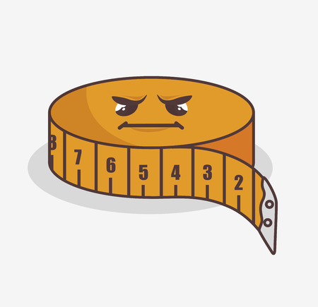 tape measure sewing character icon vector illustration graphicのイラスト素材