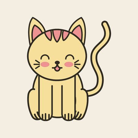 cute cat tender isolated icon vector illustration designのイラスト素材