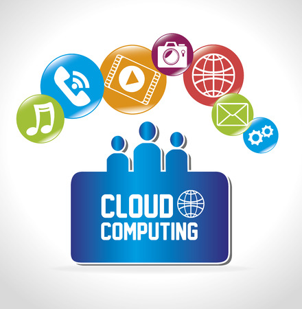 cloud computing data icon vector illustration graphicのイラスト素材