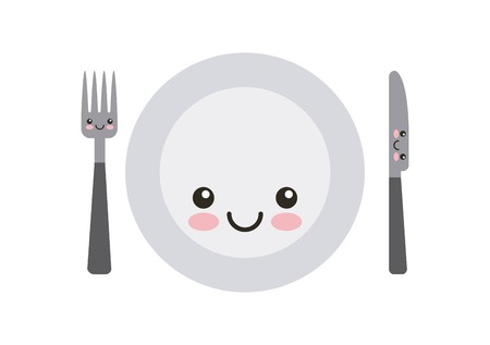 dish kawaii character isolated icon vector illustration designのイラスト素材