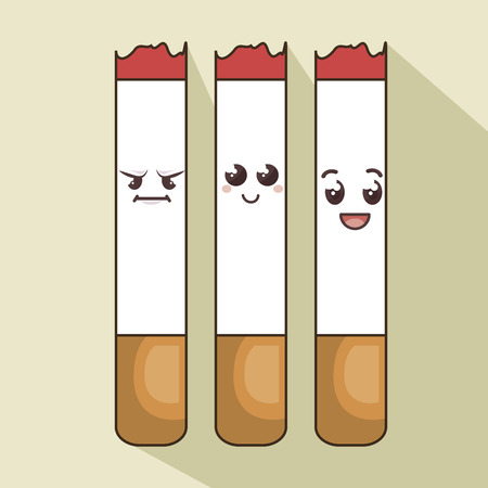 character cigarette comic icon vector illustration graphicのイラスト素材